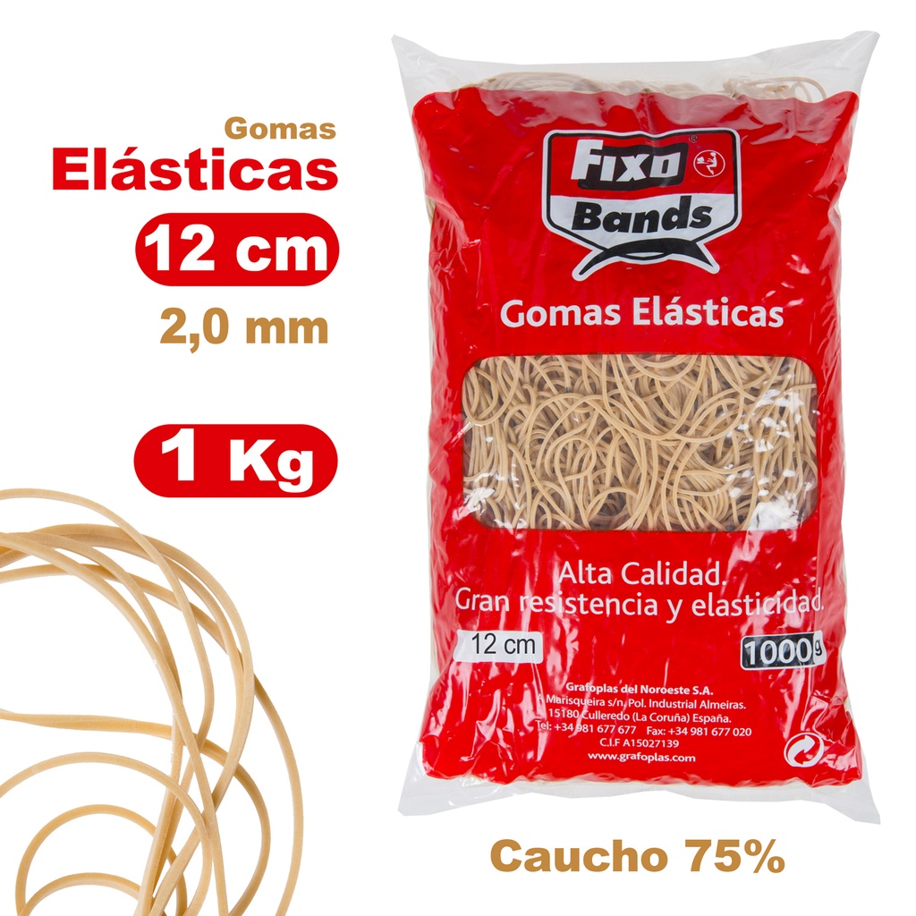 EMB. 1000G ELASTICOS 2MM X 12CM FIXO