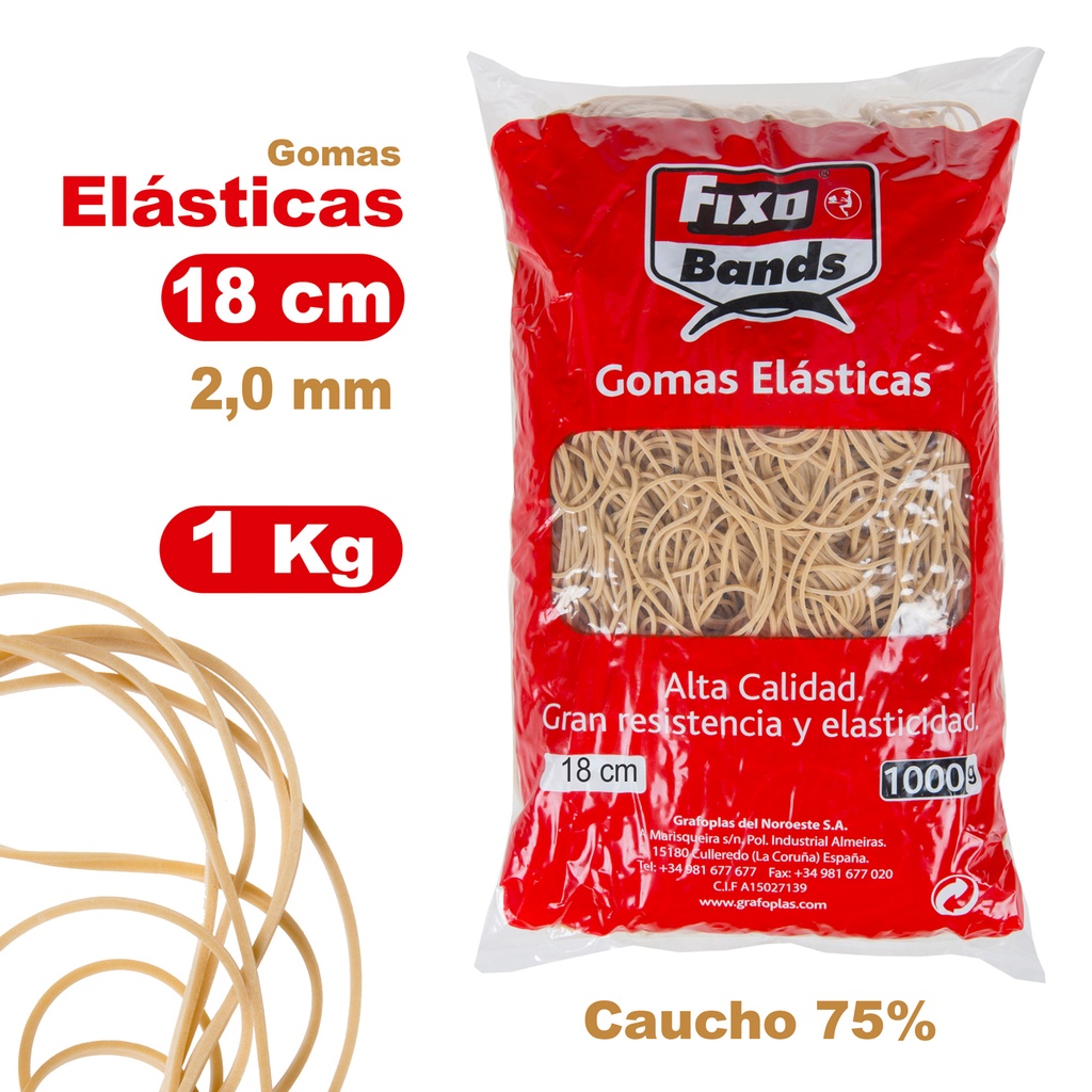 EMB. 1000G ELASTICOS 2MM X 18CM FIXO