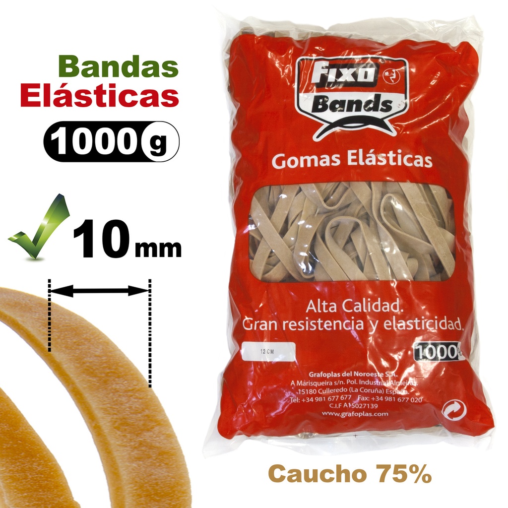 EMB. 1000G BANDAS C/ ELAST.10MMX12CM FIXO