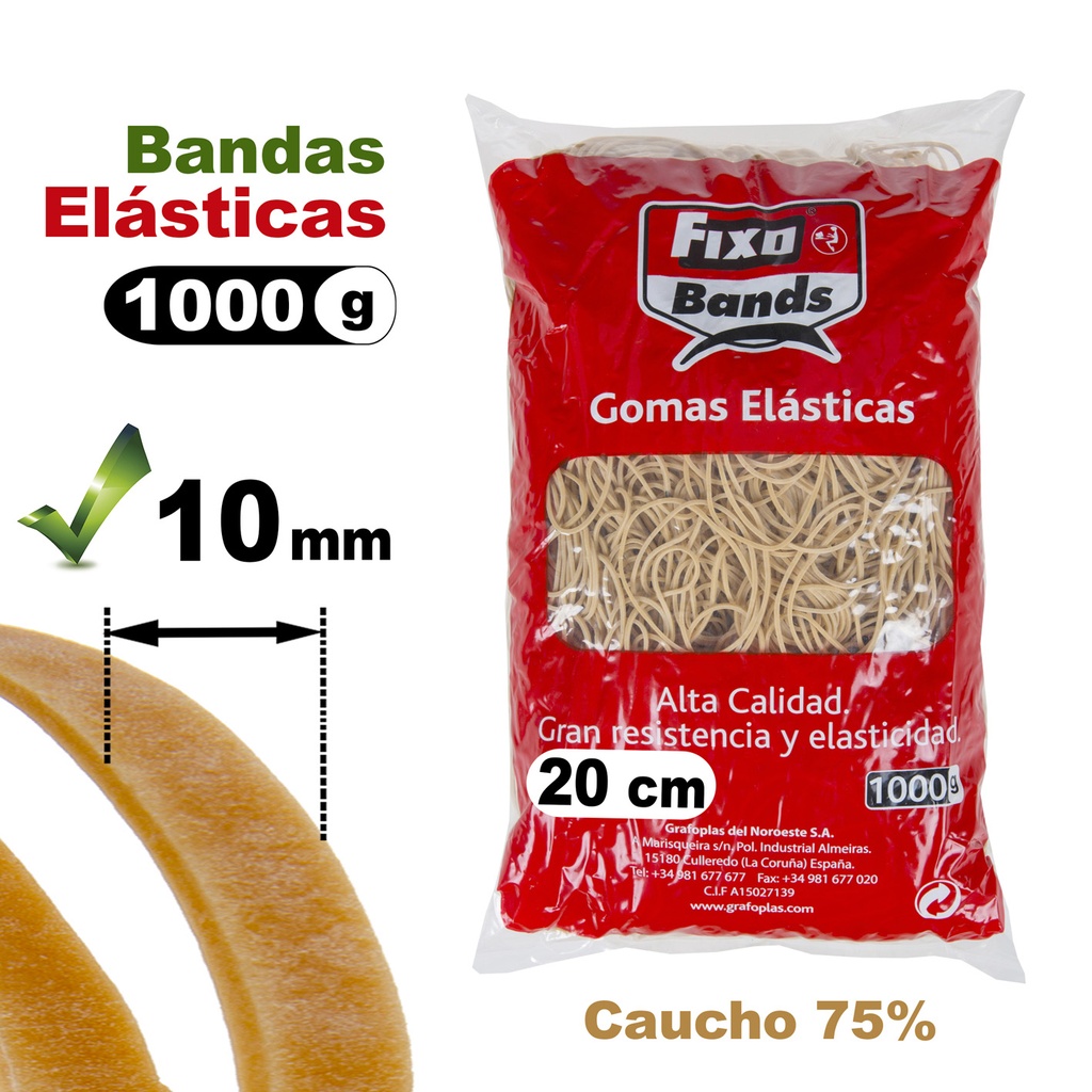 EMB. 1000G BANDAS C/ ELAST.10MMX20CM FIXO