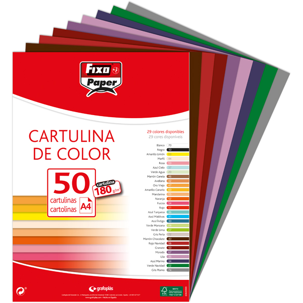 PAQ.100 CARTOLINA 180G.A4 GRIS PLOMB.