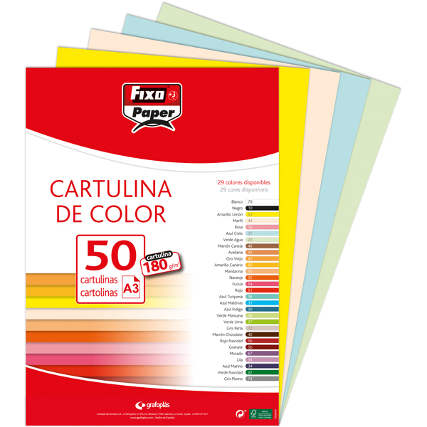 PAQ.50 CARTOLINA 180G.A3 MARFIL