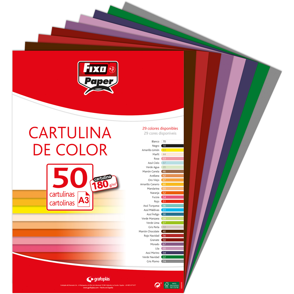 PAQ.50 CARTOLINA 180G.A3 GRANATE