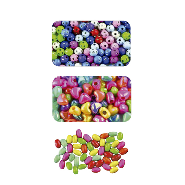 BOLSA 30G.ABALORIOS DE PLASTICO REDONDOS