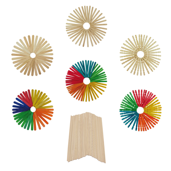 PACK 36 PALOS MADERA NAT.FINOS RED.20CM