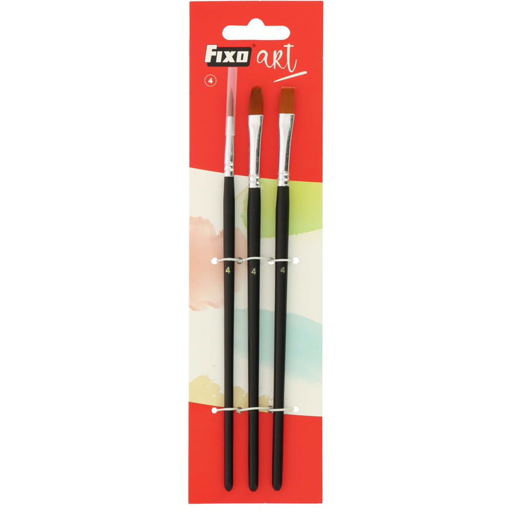 SET 3 PINCELES No4 SURTIDOS FIXOART