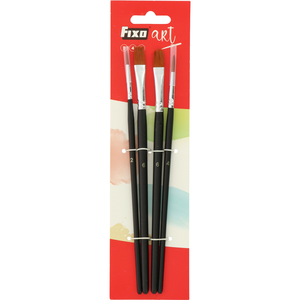 SET 4 PINCEL LENGUA/PLANO/2REDON FIXOART
