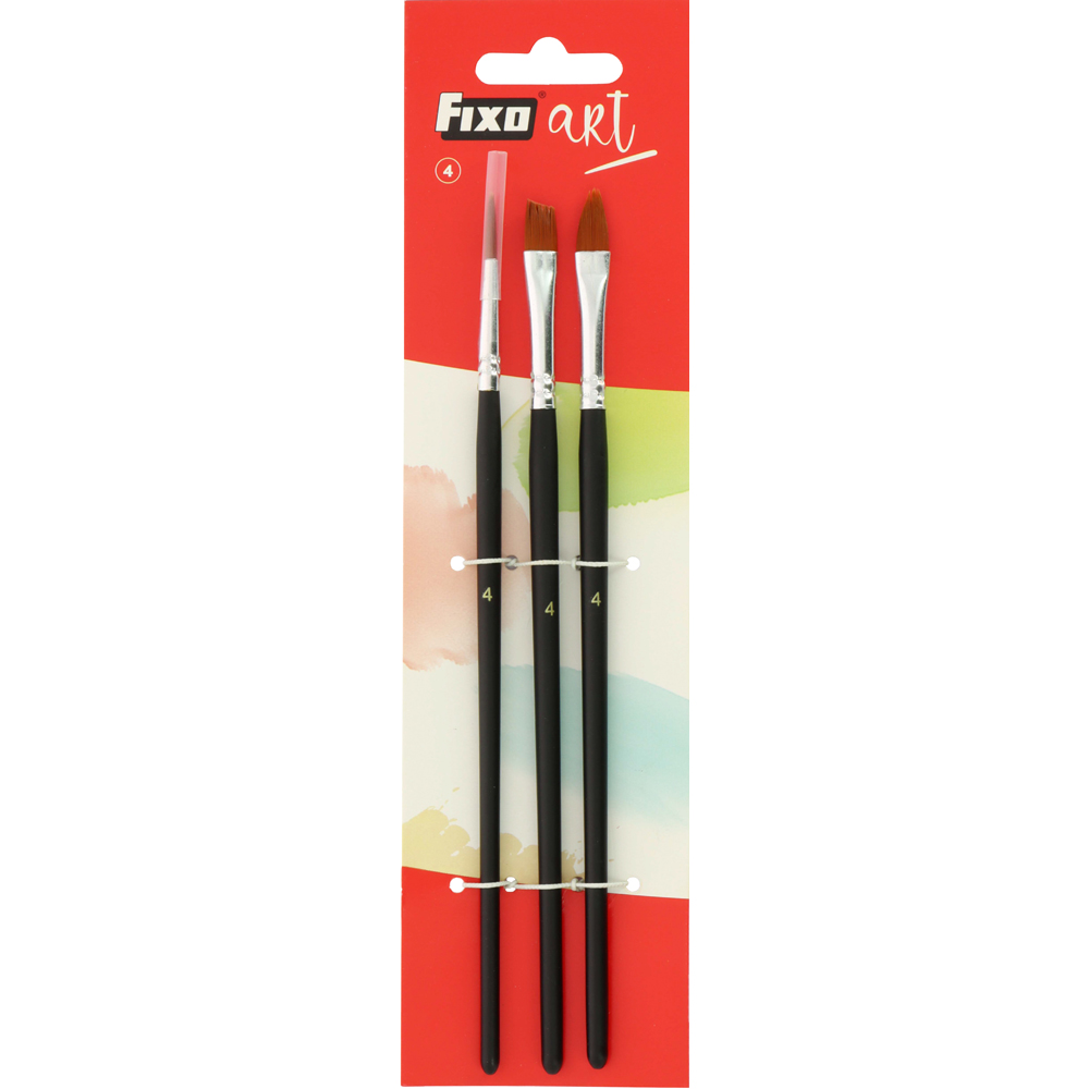 SET 3 PINCEL No4 RED/LENG/BISEL FIXOART