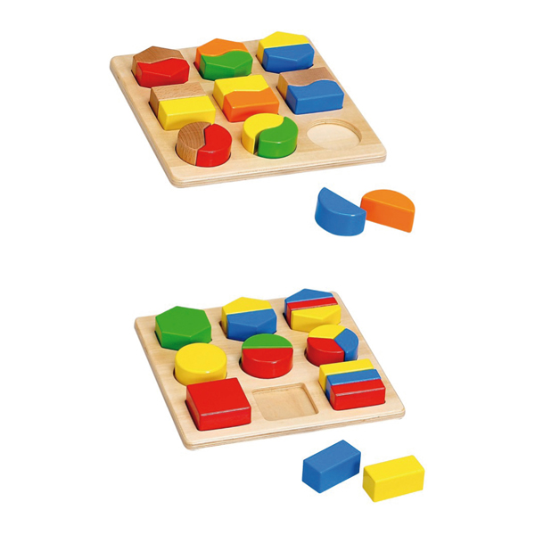 CAJA 18 BLOQUES MADERA COL.Y FORMAS SURT