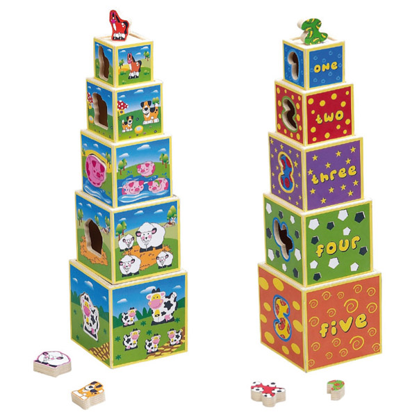 TORRE CUBOS APILABLES MADERA NUM.INGLES
