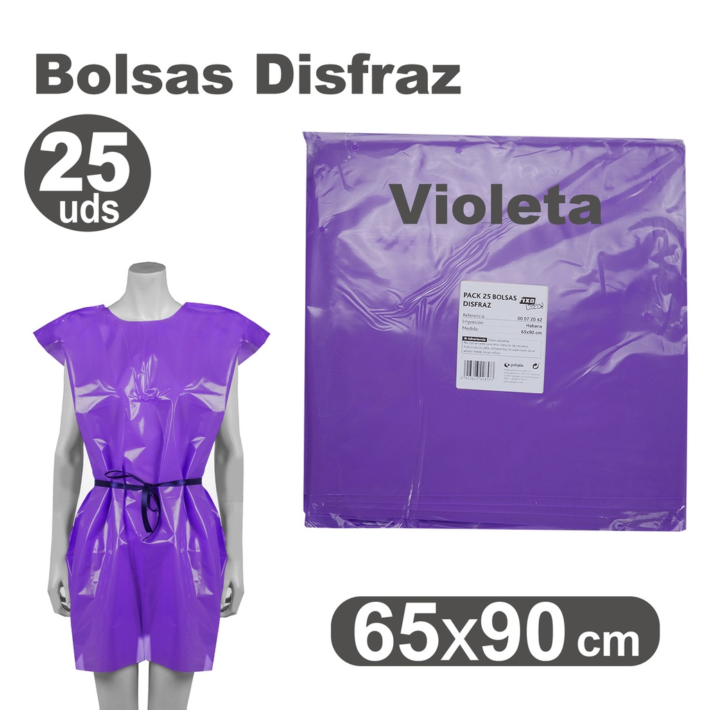 PACK25 BOLSA DISFRAZ 65X90 VIOLETA