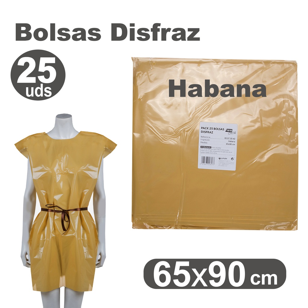 PACK25 BOLSA DISFRAZ 65X90 HABANA