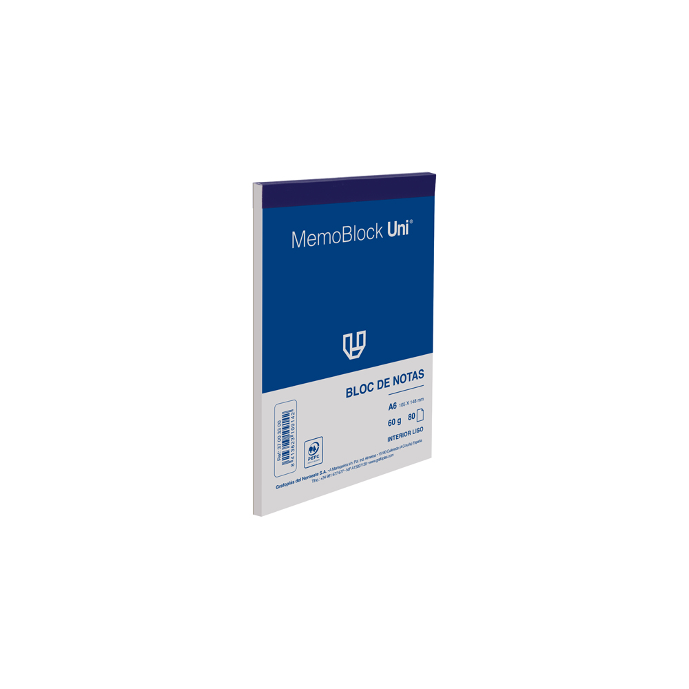 BLOC NOTAS A6 80H 60G LISO MEMOBLOCK