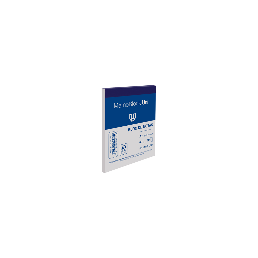 BLOC NOTAS A7 80H 60G LISO MEMOBLOCK