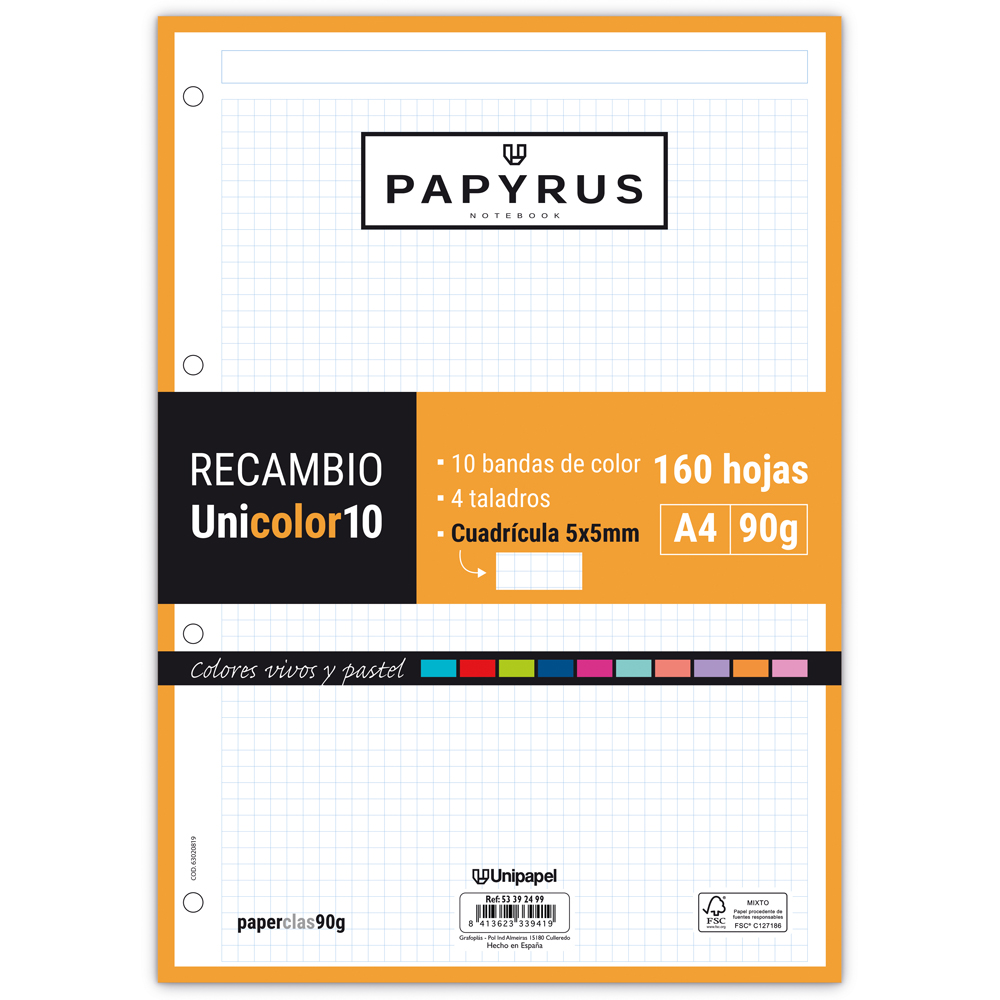 RECAM. PAPYRUS A4 UNI10 160H/90G 5X5