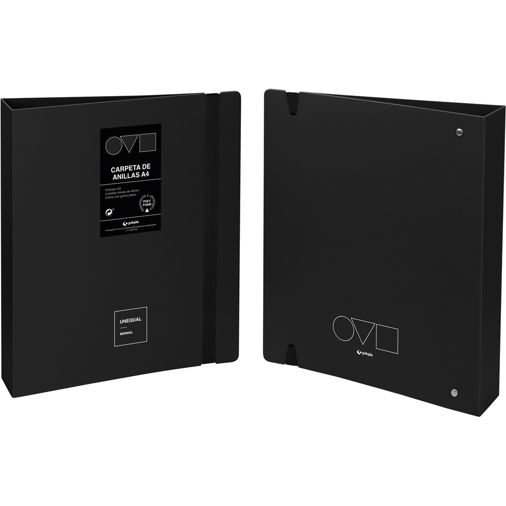 CARP ANILLAS 4D40 A4 UNEQ MINIMAL NEGRO