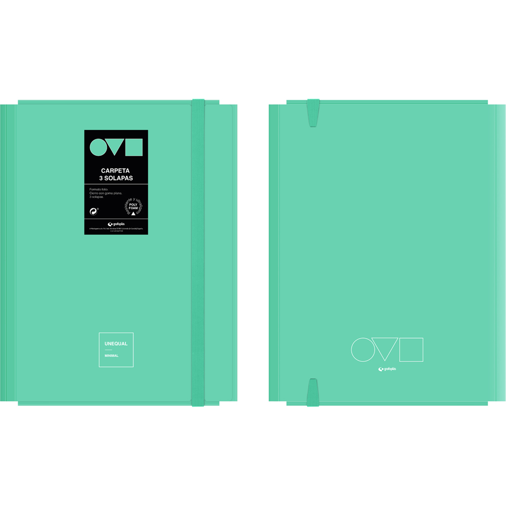 PASTA 3 SOLAPAS UNEQ MINIMAL MINT