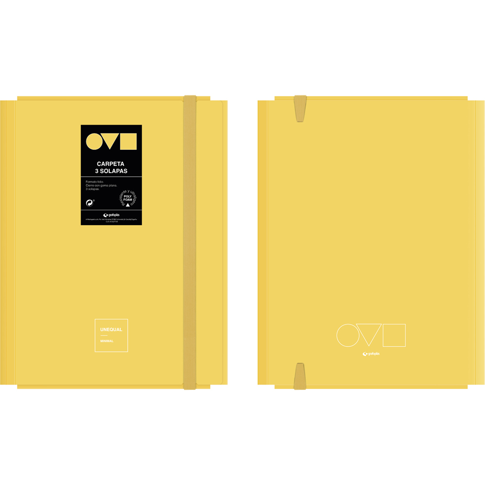 PASTA 3 SOLAPAS UNEQ MINIMAL AMARILLO S