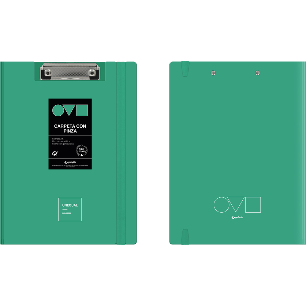 CARP A4 C/PINZA SUP UNEQ MINIMAL TURQUES