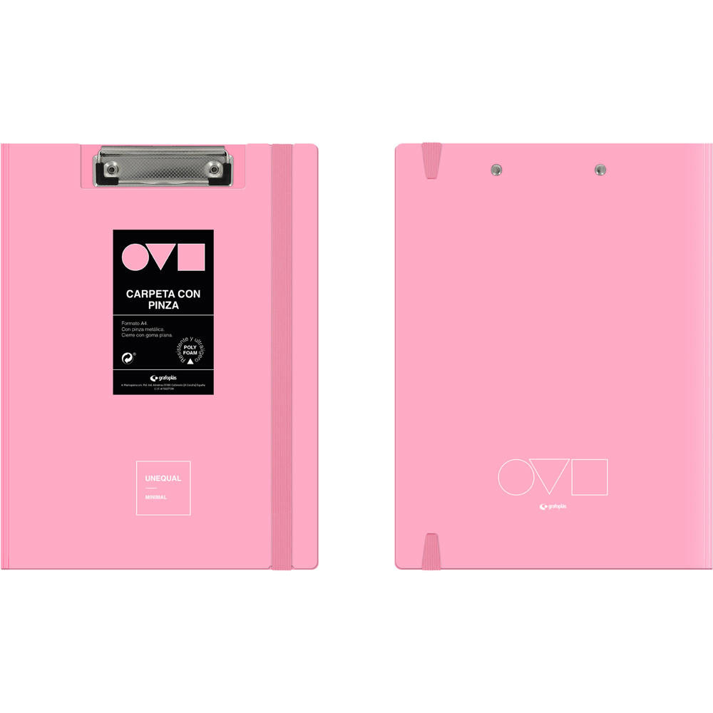 CARP A4 C/PINZA SUP UNEQ MINIMAL ROSA
