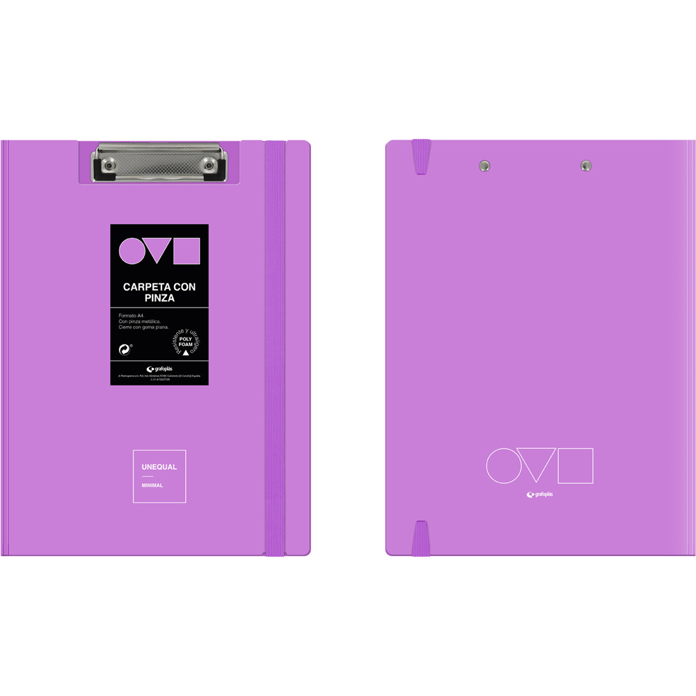 CARP A4 C/PINZA SUP UNEQ MINIMAL LAVANDA