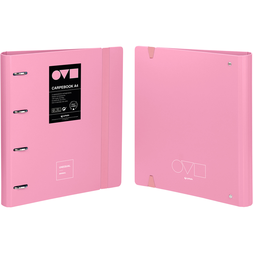CARPEBOOK 4D35 A4 UNEQ MINIMAL ROSA