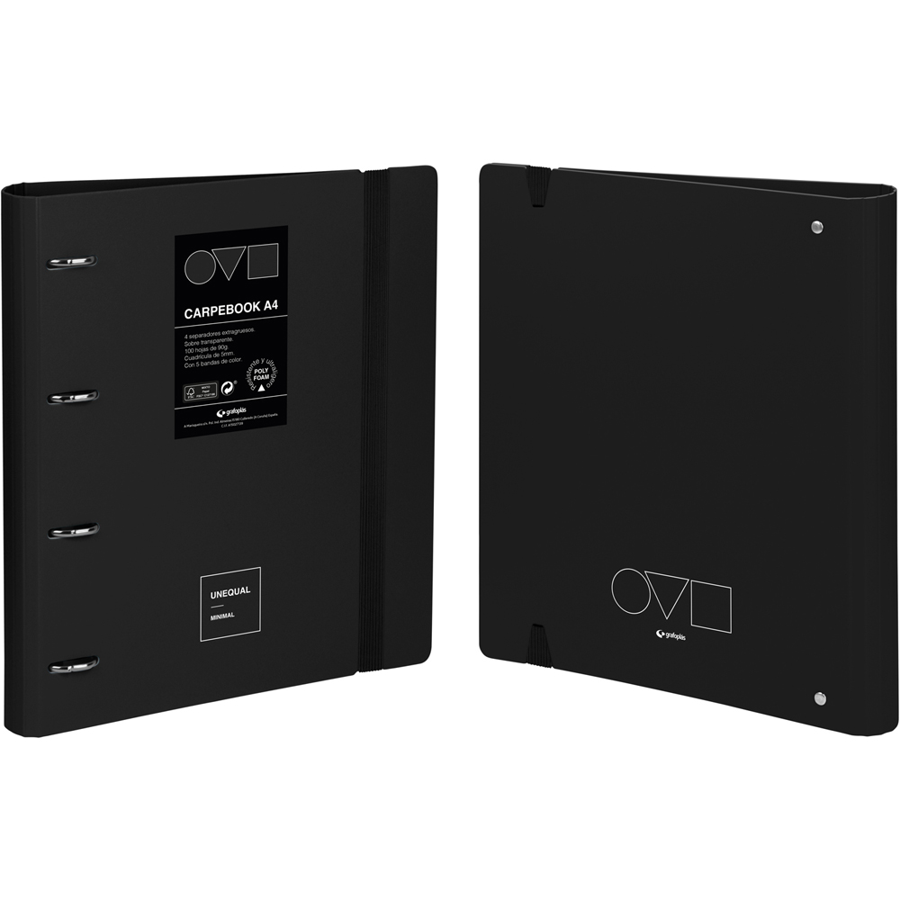 CARPEBOOK 4D35 A4 UNEQ MINIMAL NEGRO
