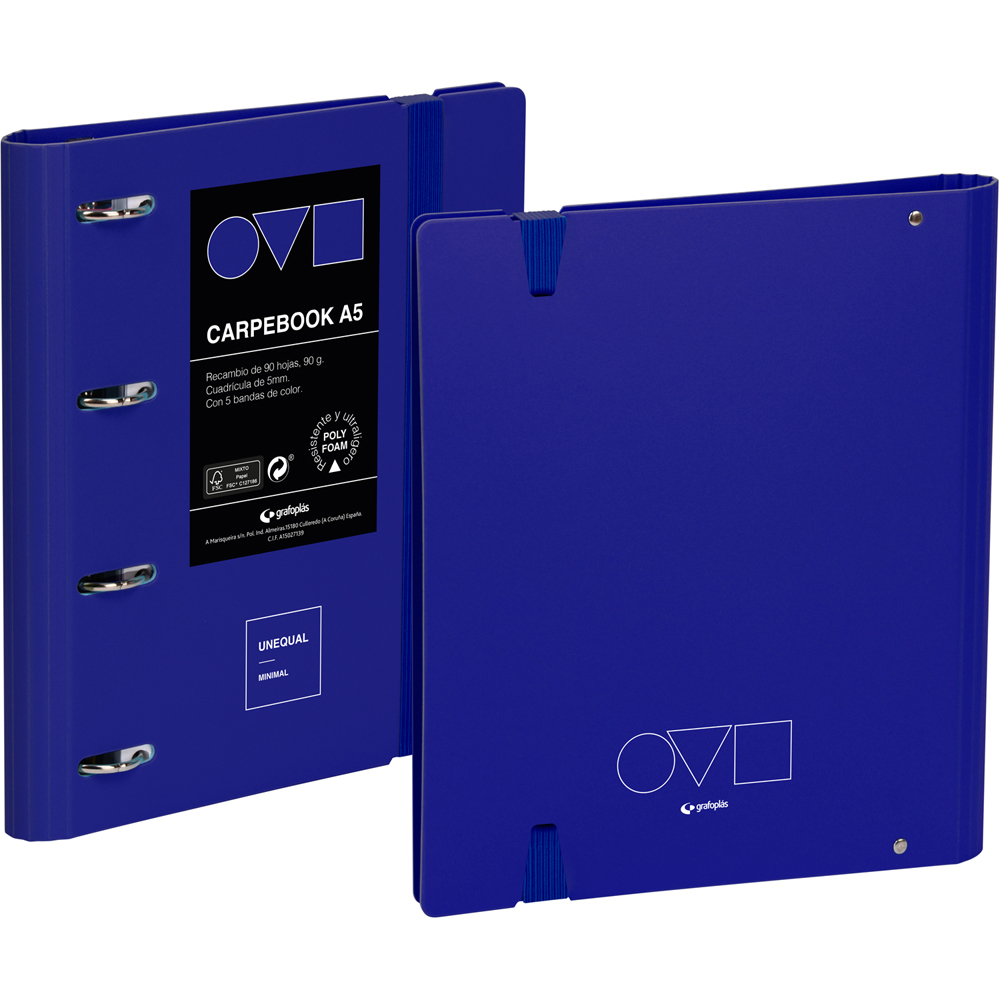 CARPEBOOK 4O25 A5 UNEQ MINIMAL AZUL