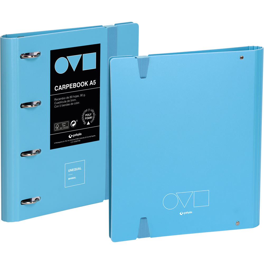 CARPEBOOK 4O25 A5 UNEQ MINIMAL AZUL PA
