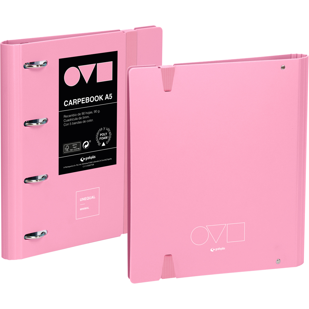 CARPEBOOK 4O25 A5 UNEQ MINIMAL ROSA