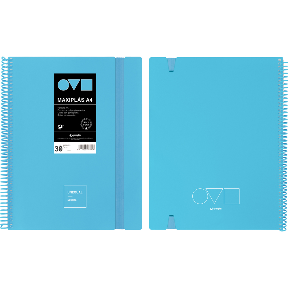 MAXIPLAS 30F A4 UNEQ MINIMAL AZUL PASTE