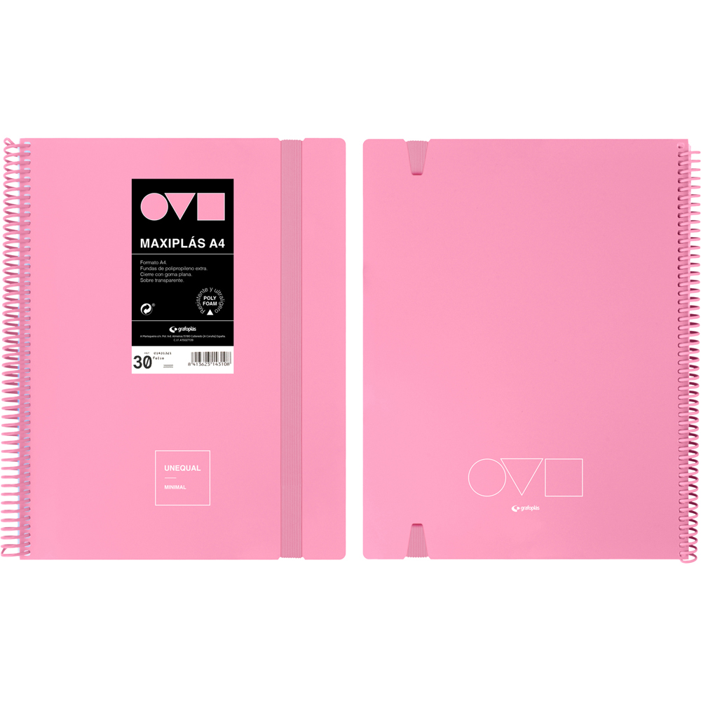 MAXIPLAS 30F A4 UNEQ MINIMAL ROSA