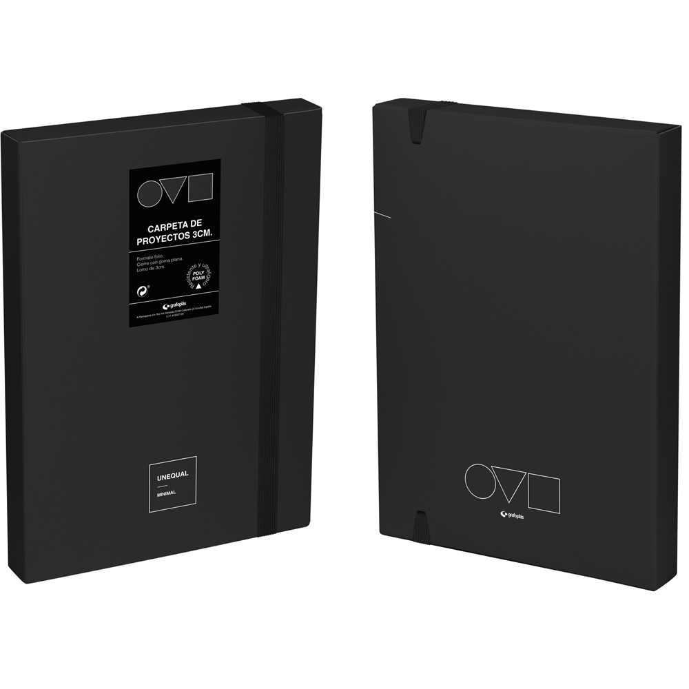 CAJA PROYECTO 3CM UNEQ MINIMAL NEGRO