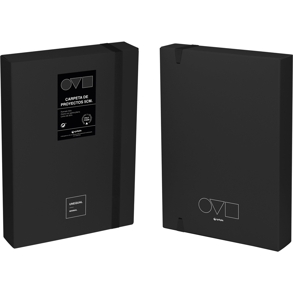 CAJA PROYECTO 5CM UNEQ MINIMAL NEGRO
