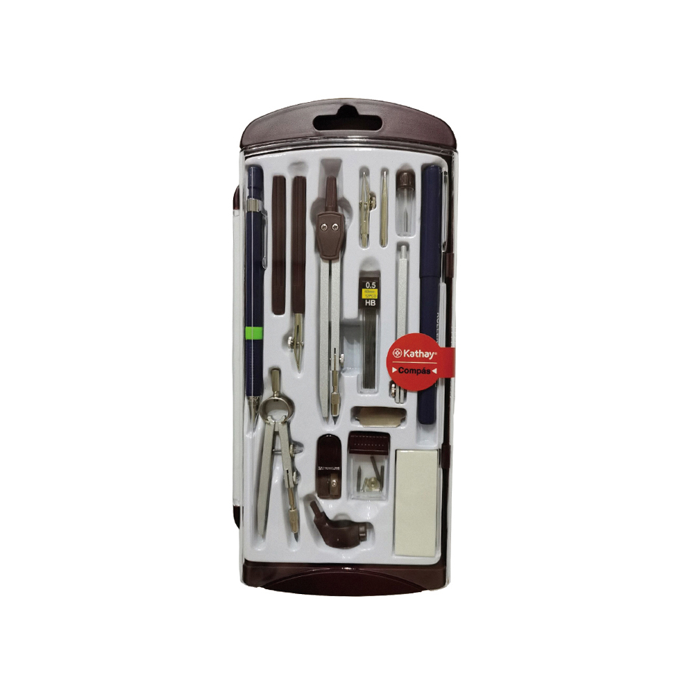 COMPAS SET BACHILLER 11,6X26,8CM KATHAY