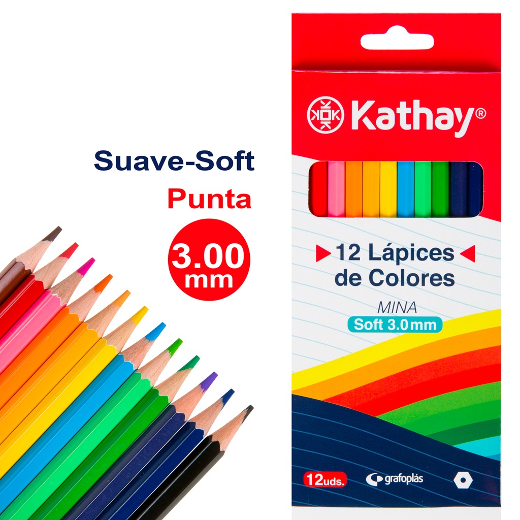 CAJA 12 LAPICES COL. HEXAGONAL KATHAY