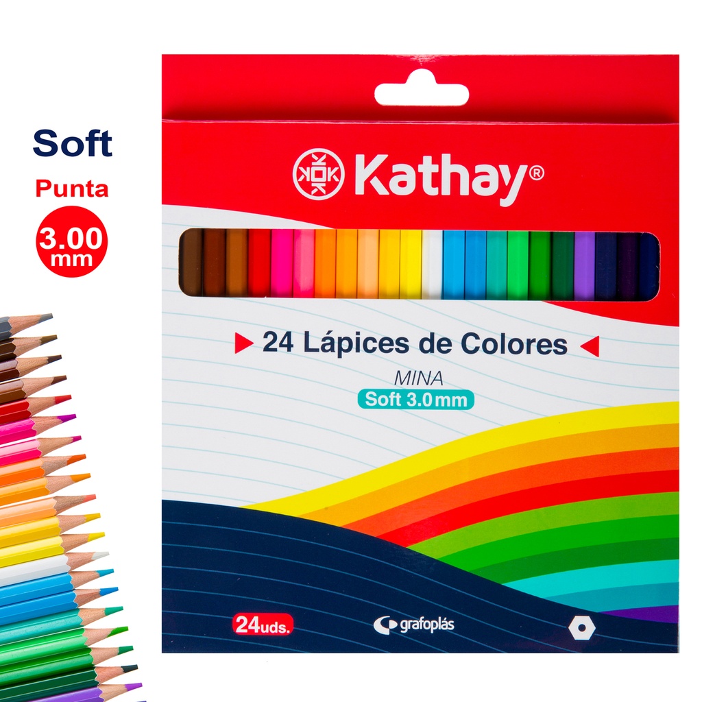 CAJA 24 LAPICES COL. HEXAGONAL KATHAY