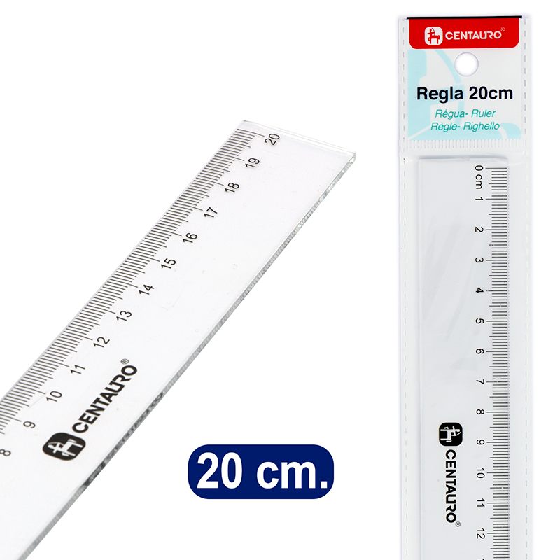REGLA PLASTICO 20CM CENTAURO