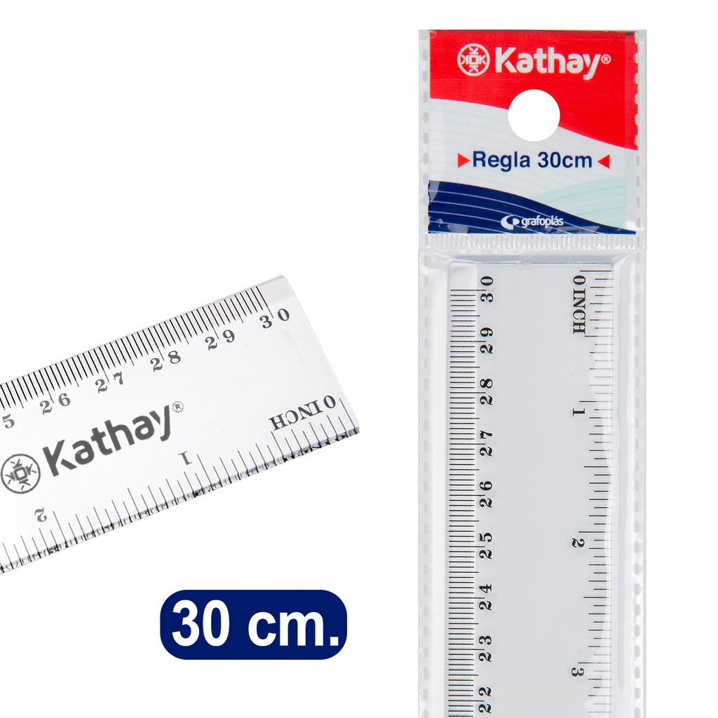 REGLA PLASTICO 30CM KATHAY