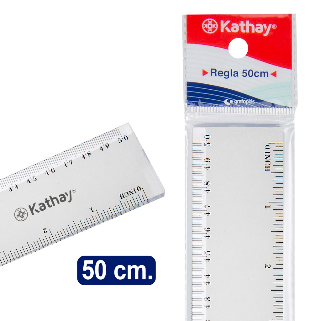 REGLA PLASTICO 50CM KATHAY