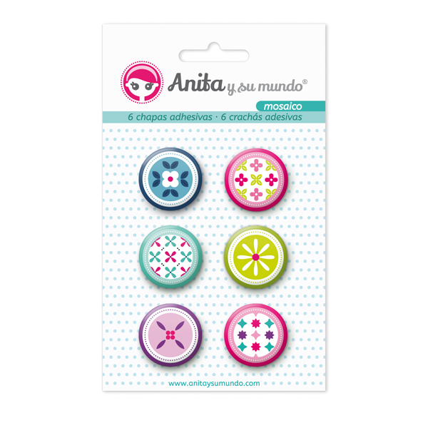 PACK6 CHAPAS ADHES. MOSAICO 25MM