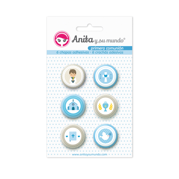 PACK6 CHAPAS ADHES. PRIMERA COMU.EL 25MM