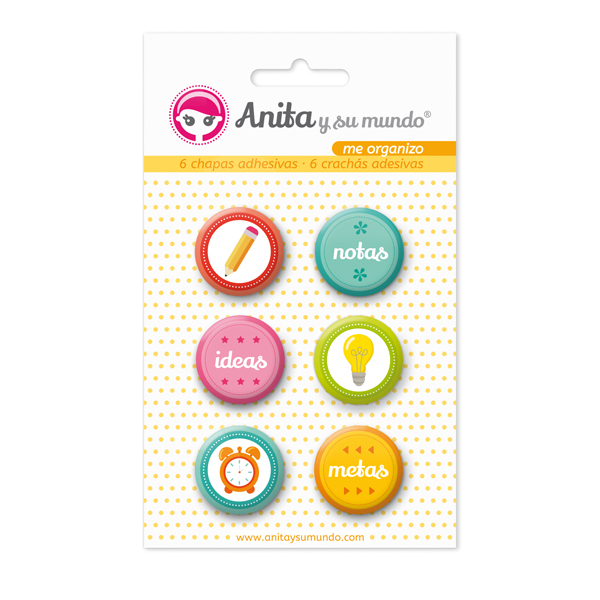 PACK6 CHAPAS ADHES. ME ORGANIZO 25MM