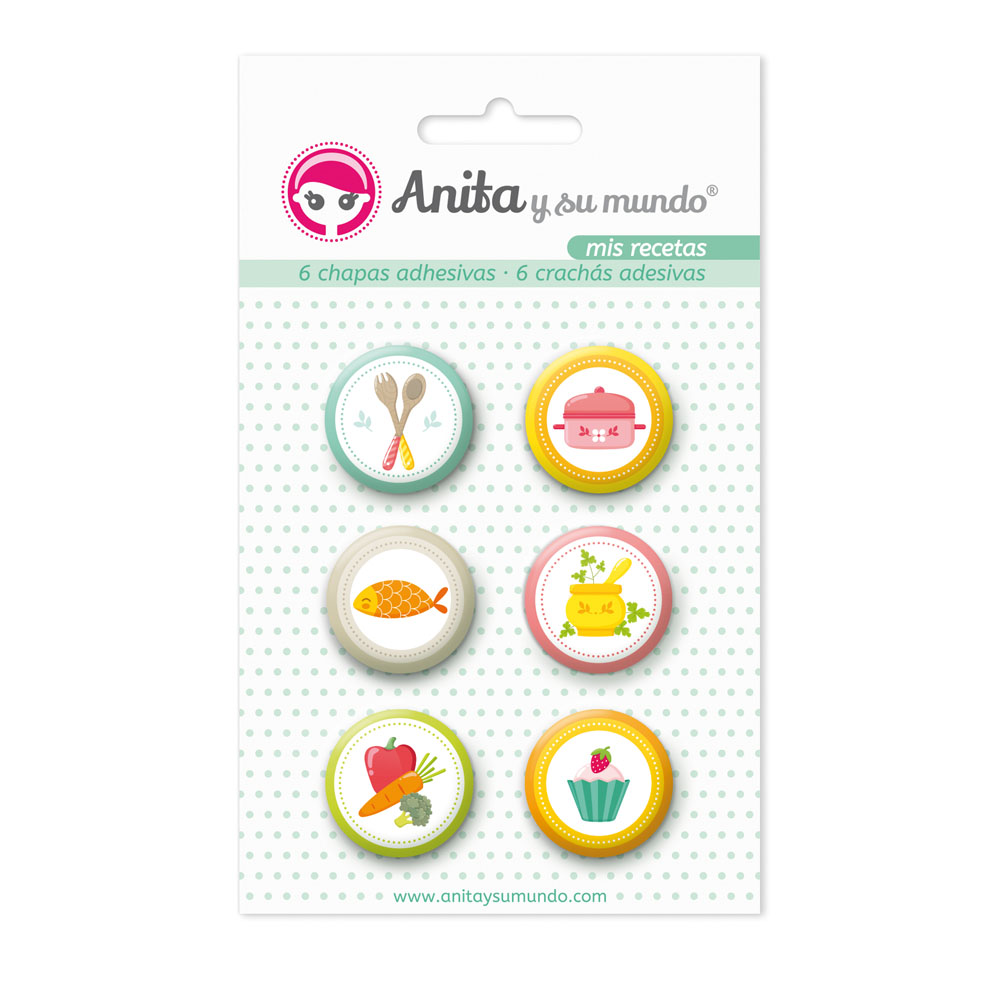 PACK6 CHAPAS ADHES. MIS RECETAS