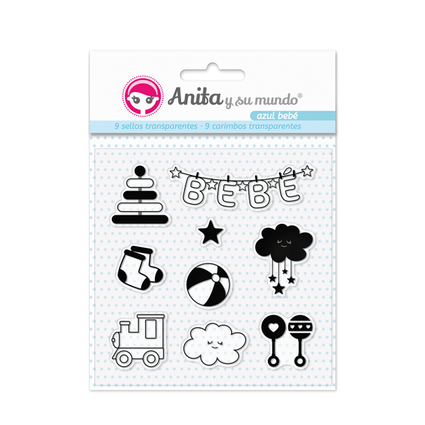 PACK 9 SELLOS TRANS AZUL BEBE
