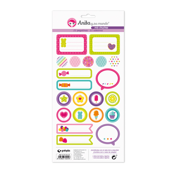 PACK 5 LAMINAS PEGAT.COLECCION MIS CHUCH