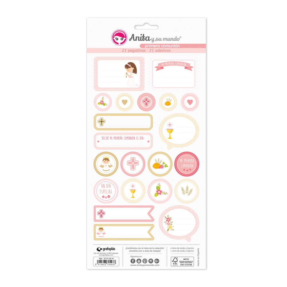 PACK5 LAMINAS PEGATINAS 1aCOM.ELLA 18-19