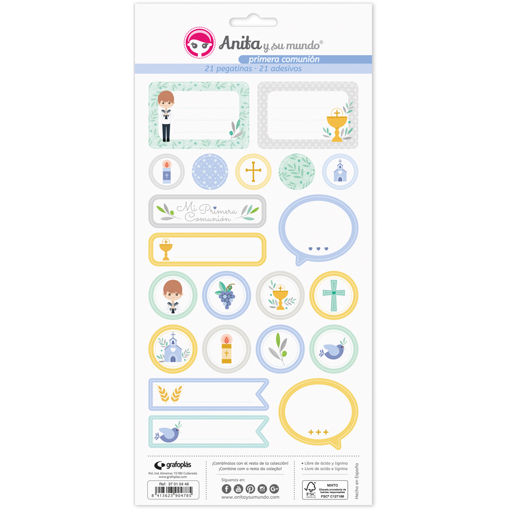 PACK5 LAMINAS PEGATINAS COMUN.20 EL