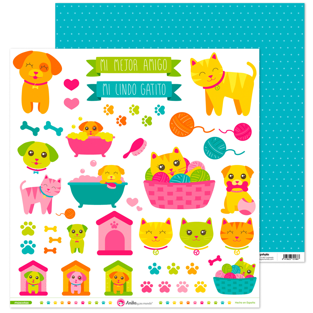 PACK5 LAMINAS FIGUR.RECORTABLES MASCOTAS