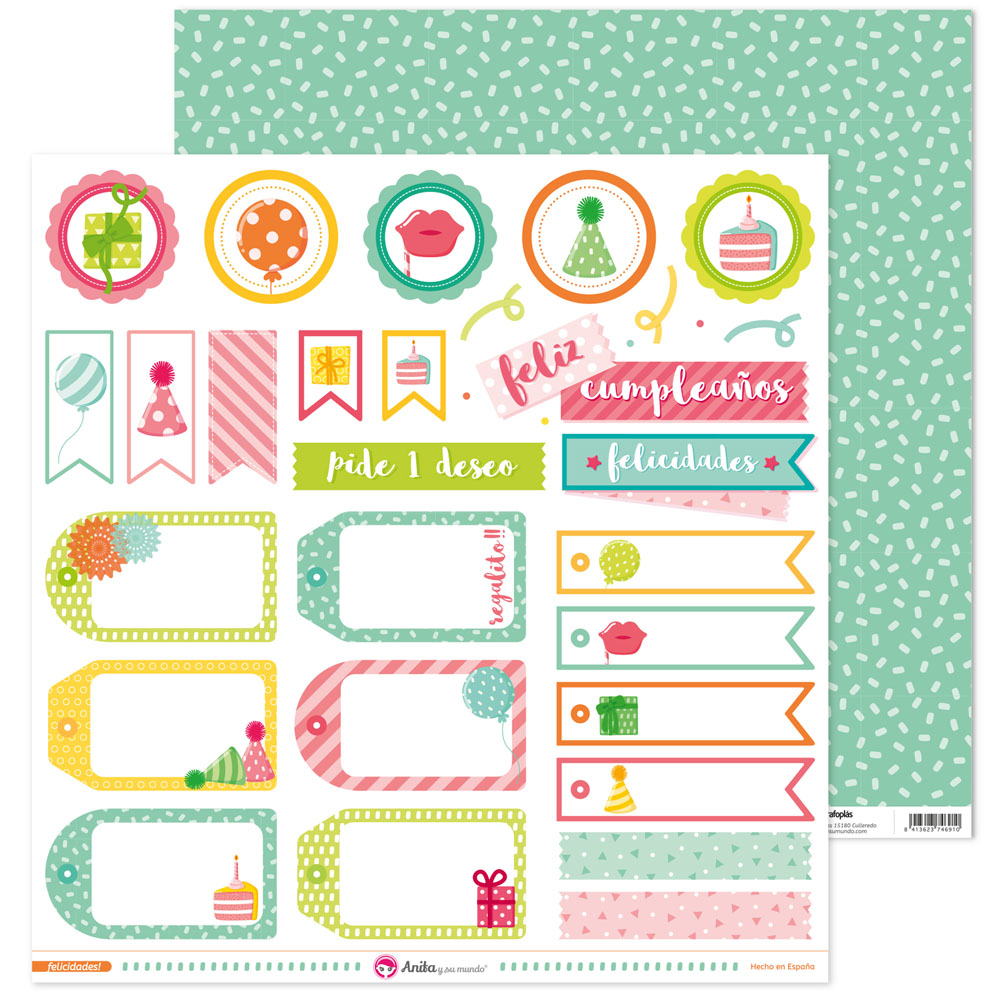 PACK5 PAPEL SCRAP ETIQUETAS FELICID!